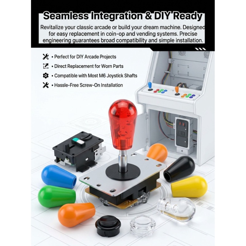 Joystick Arcade Parts - 1 Stück M6 Joystick Amerikanischer Kugelkopf