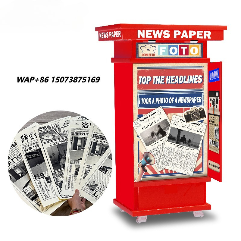 Photo Booth Machine - Geschäfts-Fotoautomat Sofortbild-Selbstbedienungsdruckautomat Kompatibel mit 27-Zoll-Touchscreen